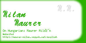 milan maurer business card